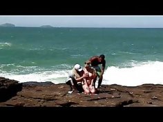 Anal on the rocks busty blonde tourist ass fucked by the locals. interracial outdoor threesome with double penetrationhuw2nkoy