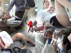 Blonde teacher angel the dreamgirl addicted to blowjob in see through white blouse
