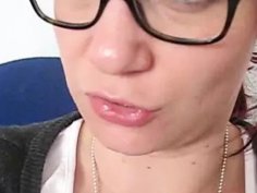 Real office fun hot milf fingering her pussy at work